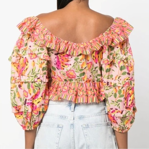 FARM Rio Multicolor Floral Ruffle Blouse - Picture 3 of 4